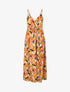 Robe longue cintrée imprimé grandes fleurs - Rose - 1