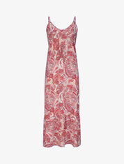 Robe longue empire imprimé cachemire à bretelles - Rose - 1