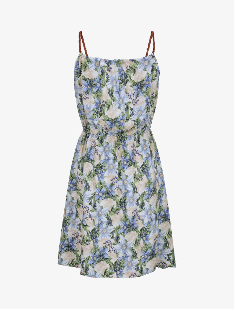 Robe patineuse à imprimé multi-fleurs - Bleu - 2