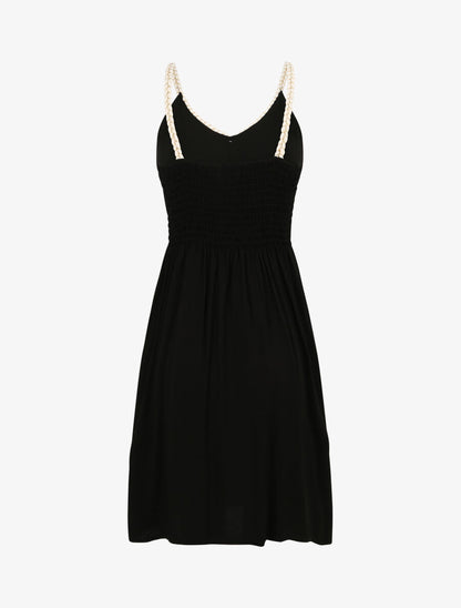 Robe à bretelles style cordes - Noir - 2