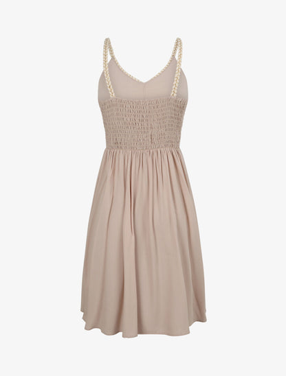 Robe à bretelles style cordes - Beige - 2