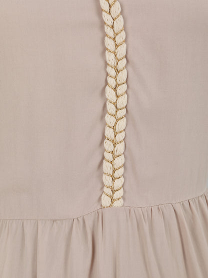 Robe à bretelles style cordes - Beige - 3