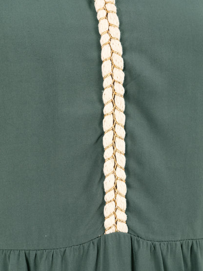 Robe à bretelles style cordes - Kaki - 3