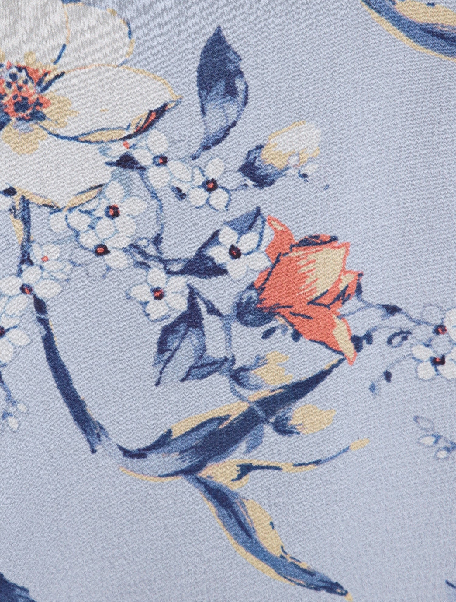 Caraco satiné à imprimé fleuri - Bleu ciel - 3