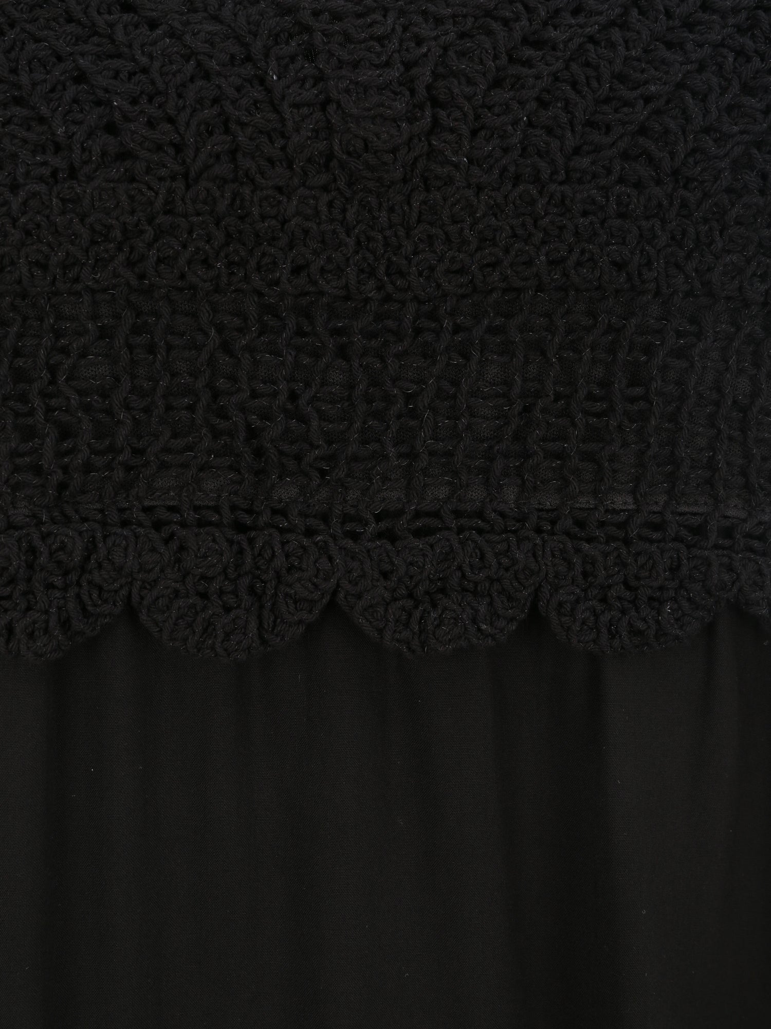 Robe à col V à détail crochet - Noir - 3