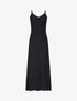 Robe longue évasée unie à taille en crochet - Noir - 1