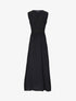 Robe longue évasée unie à col en crochet - Noir - 1