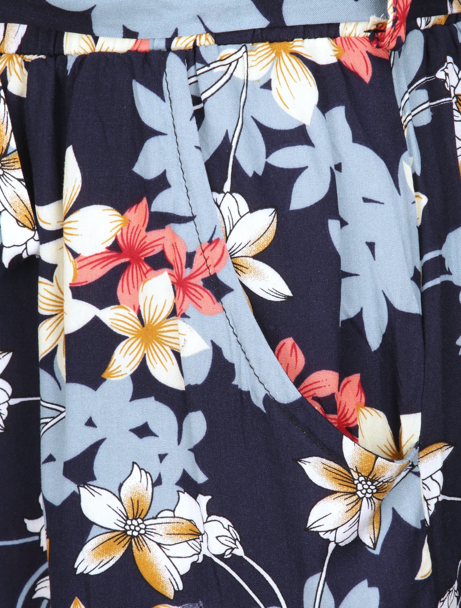 Short fluide motifs fleurs de vanillier - Marine - 4