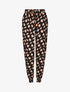 Pantalon harem imprimé feuilles de palmier - Noir - 1