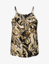 Débardeur carré à motifs tropicaux à col volanté - Noir - 1