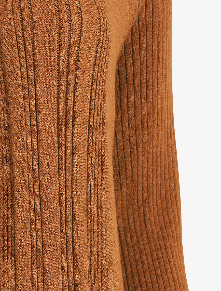 Gilet côtelé asymétrique - Camel - 4