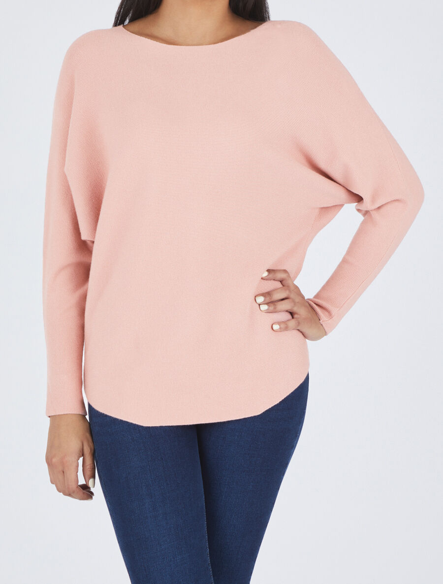 Pull à dos en dentelle - Rose - 5