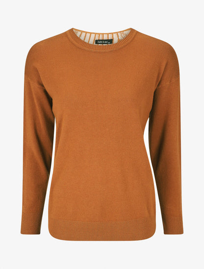Pull manches 3/4 et dos fantaisie - Camel - 4