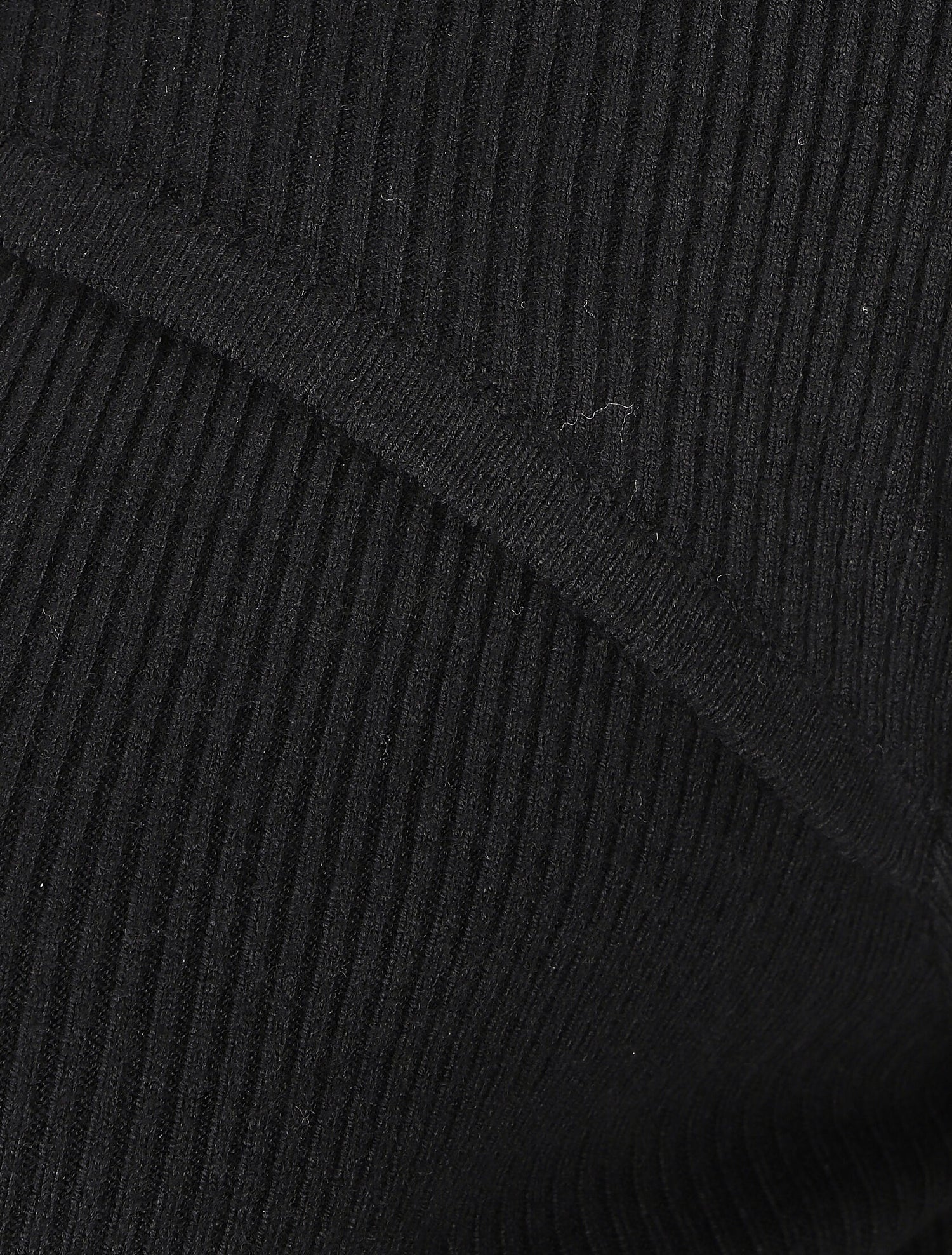 Robe mi-longue côtelée à décolleté ajouré - Noir - 3