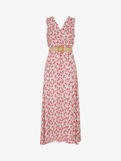 Robe longue à imprimé petites fleurs - Blanc - 1