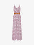 Robe longue empire à imprimé foulard - Rose - 1