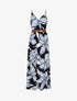 Robe longue à imprimé grandes fleurs - Marine - 5