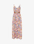 Robe longue empire imprimé floral - Rose saumon - 1
