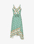 Robe foulard style portefeuille imprimé graphique - Vert - 1