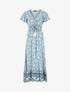 Robe imprimé fleuri à manches volantées - Vert d&