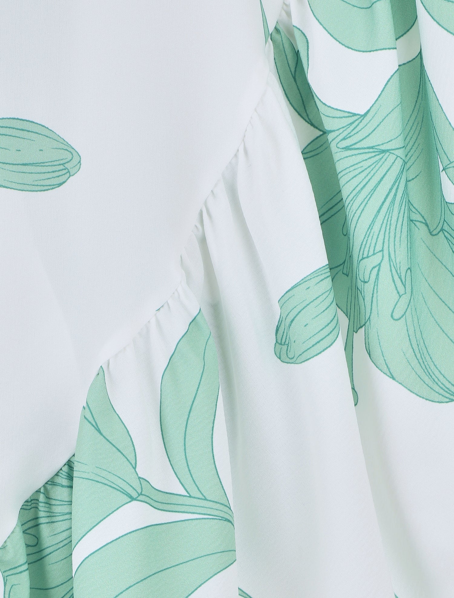 Robe longue asymétrique à imprimé grandes fleurs - Blanc - 3