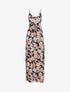 Robe longue imprimé multi-fleurs - Marine - 1