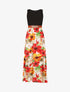 Robe longue bicolore imprimé tropical - Blanc - 1