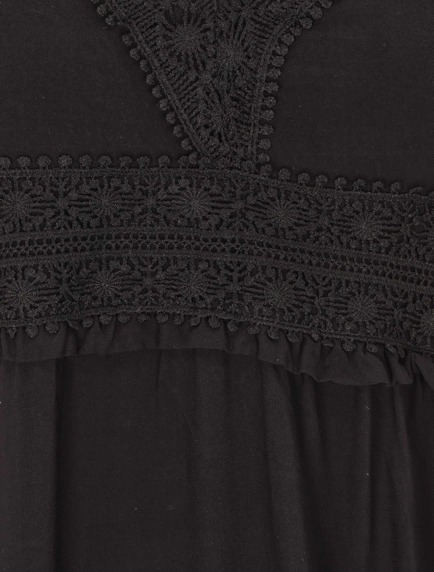 Robe longue droite unie - Noir - 3