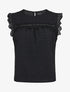 Blouse unie sans manches texturée - Noir - 5