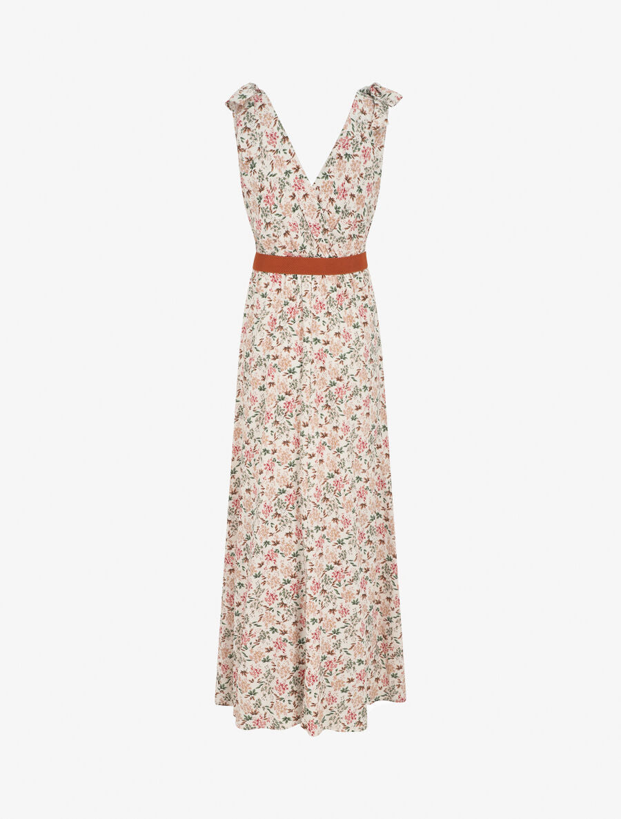 Robe longue sans manches imprimé fleurs d&