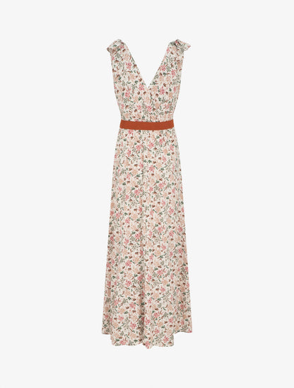 Robe longue sans manches imprimé fleurs d&