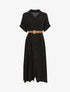 Robe chemise longue ceinturée - Noir - 4