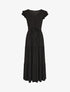 Robe longue unie sans manches à volants - Noir - 4