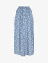 Jupe midi fleurie évasée à boutons - Bleu - 1