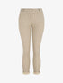 Pantalon droit taille haute imprimé petits points - Beige - 1