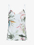Caraco satiné imprimé feuilles tropicales - Blanc - 5