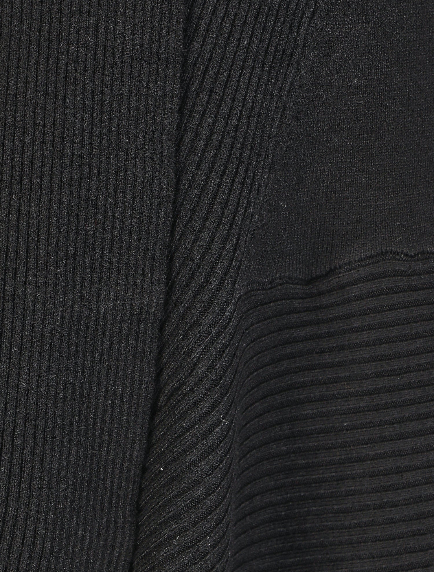 Gilet long uni côtelé - Noir - 3
