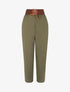 Pantalon fluide taille haute style corset - Kaki - 5