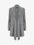 Gilet long uni à bords côtelés - Gris - 4