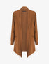Gilet long uni à bords côtelés - Camel - 7
