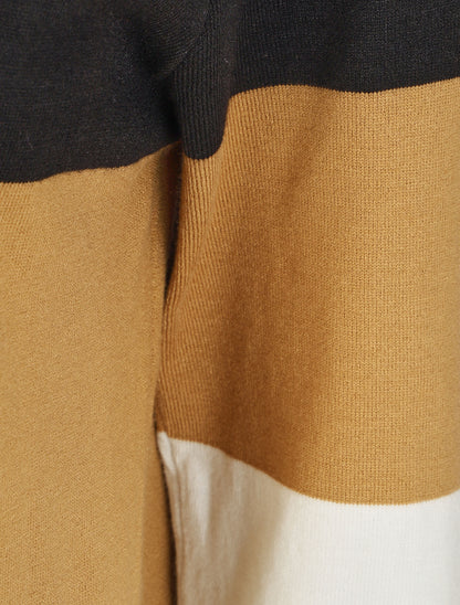 Gilet long rayé à capuche - Noir - 3
