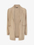 Gilet mi-long uni à bords côtelés - Beige - 4
