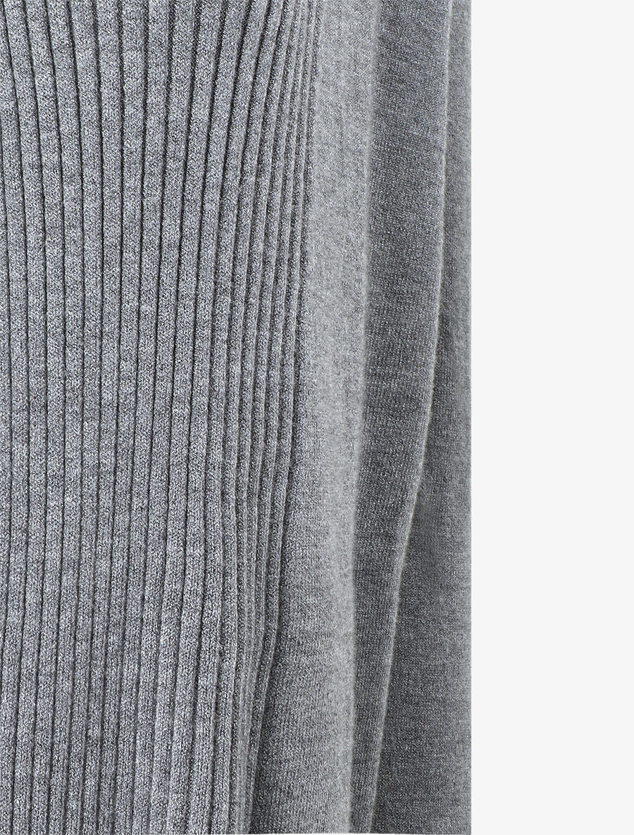 Gilet long en maille - Gris - 3