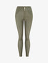 Pantalon slim taille haute effet ciré - Kaki - 4