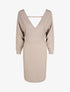 Robe ajustée unie col cache-coeur - Taupe - 4