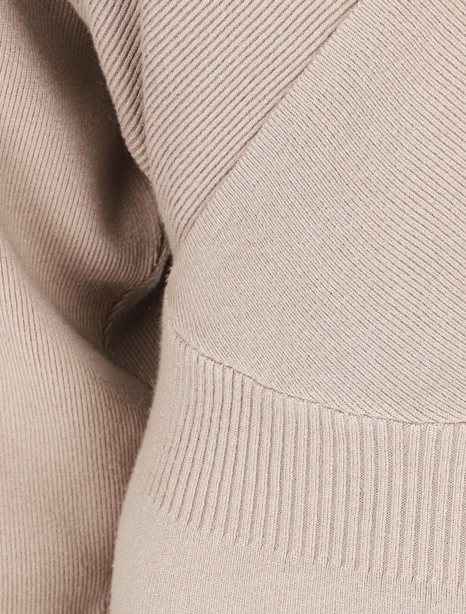 Robe ajustée unie col cache-coeur - Taupe - 3
