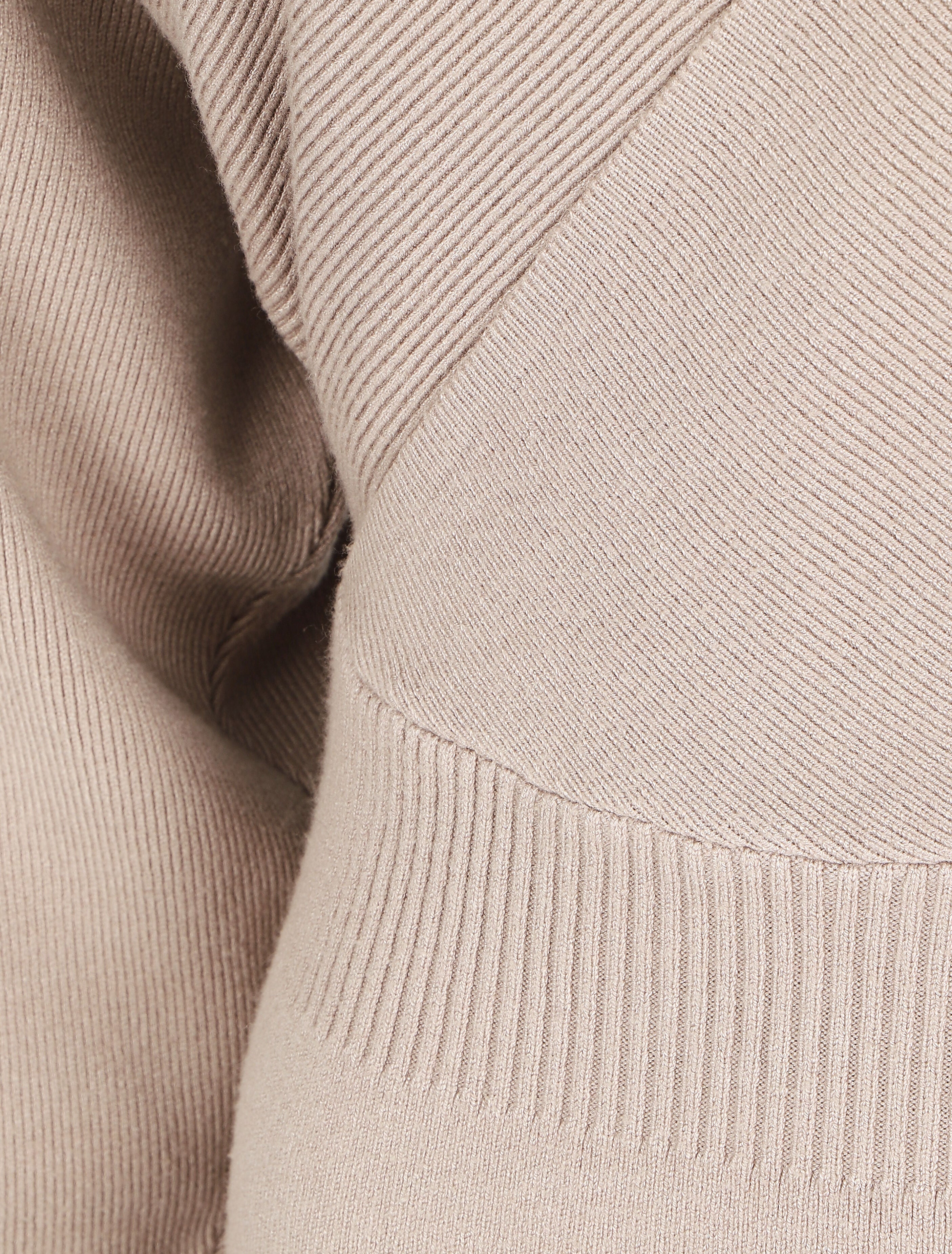 Robe ajustée unie col cache-coeur - Taupe - 3
