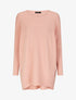Pull oversize uni côtelé - Rose - 1