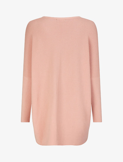 Pull oversize uni côtelé - Rose - 2