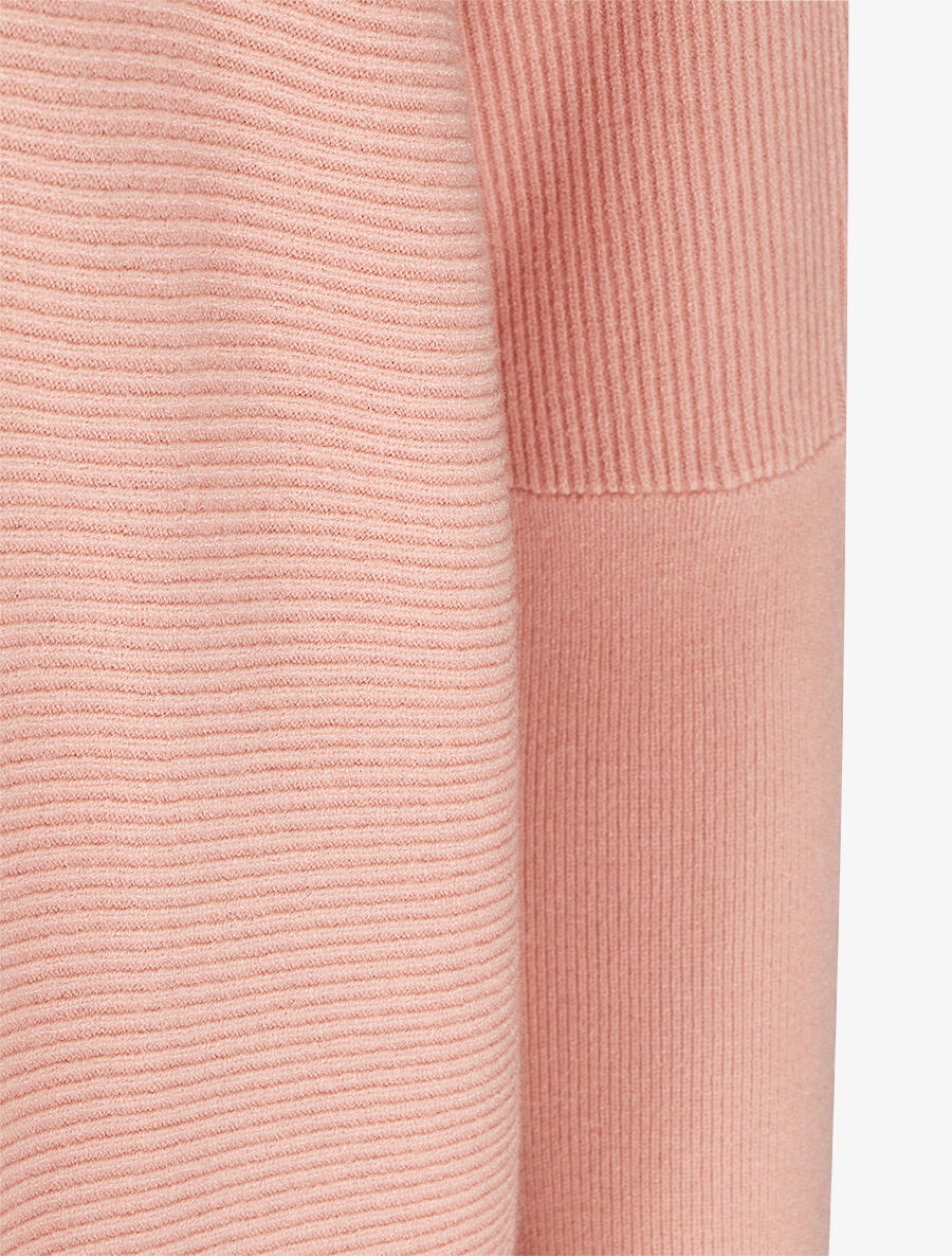 Pull oversize uni côtelé - Rose - 3